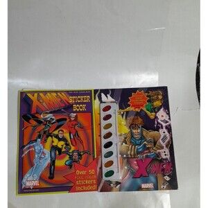 Vintage Marvel Stickers X-Men Sticker And Color Book Lot Paperback Superhero